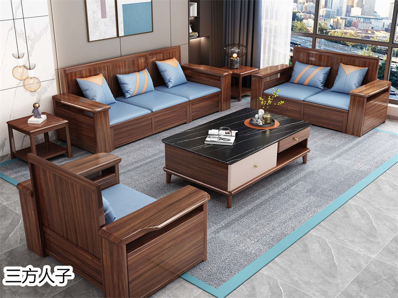 三方人子現代極簡風格烏金木家具22