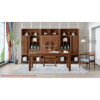 康優(yōu)寶輕奢新中式胡桃木家具：K6T362A B書柜、K6U20書桌