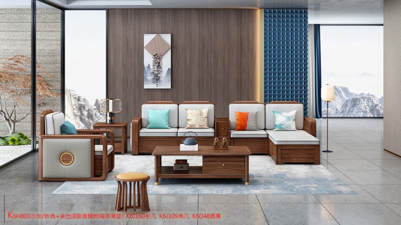 K6H803沙發 轉角+單位（B靠背儲物箱體薄墊）2