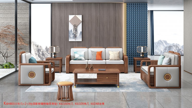 K6H803沙發 1+2+3位（B靠背儲物箱體薄墊）