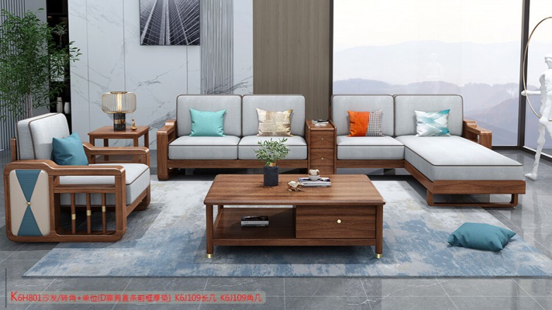 K6H801沙發(fā) 轉(zhuǎn)角+單位（D靠背直條前框厚墊）2