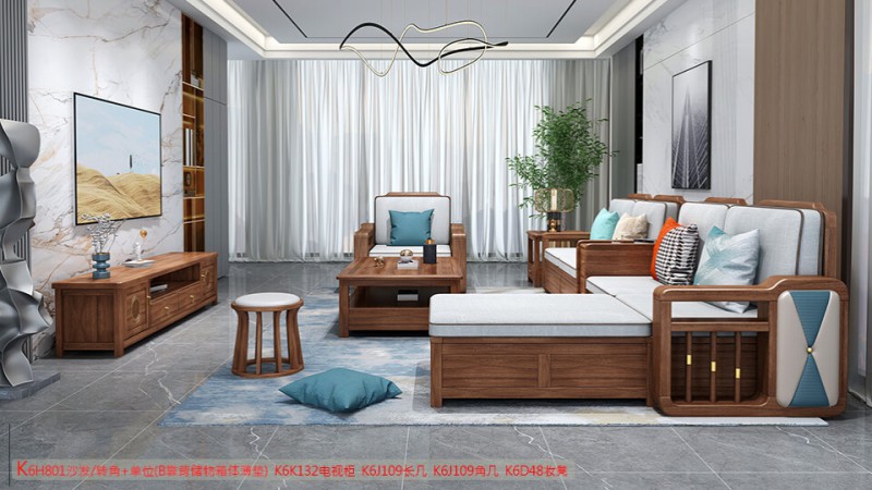 K6H801沙發 轉角+單位（B靠背儲物箱體薄墊）