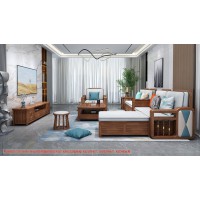 康優(yōu)寶輕奢新中式胡桃木家具：K6H801沙發(fā) 轉(zhuǎn)角+單位（B靠背儲(chǔ)物箱體薄墊）