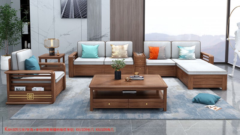 K6H305沙發 轉角+單位（D靠背儲物箱體薄墊）