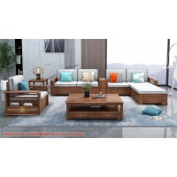 康優(yōu)寶輕奢新中式胡桃木家具：K6H305沙發(fā) 轉角+單位（D靠背儲物箱體薄墊）