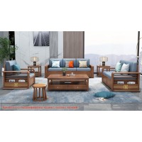 康優(yōu)寶輕奢新中式胡桃木家具：K6H305沙發(fā) 1+2+3位（D靠背儲(chǔ)物箱體薄墊）