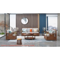 康優寶輕奢新中式胡桃木家具：K6H180沙發 1+2+3位（B靠背儲物箱體薄墊）