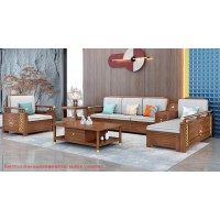 康優寶輕奢新中式胡桃木家具：K6H170沙發 轉角+單位（B靠背儲物箱體薄墊）