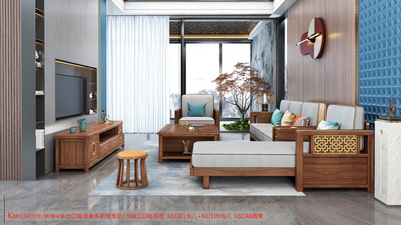 K6H169沙發(fā) 轉(zhuǎn)角+單位（D靠背直條前框厚墊）