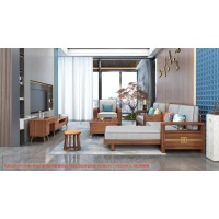 康優(yōu)寶輕奢新中式胡桃木家具：K6H166沙發(fā) 轉(zhuǎn)角+單位（D靠背直條前框厚墊）