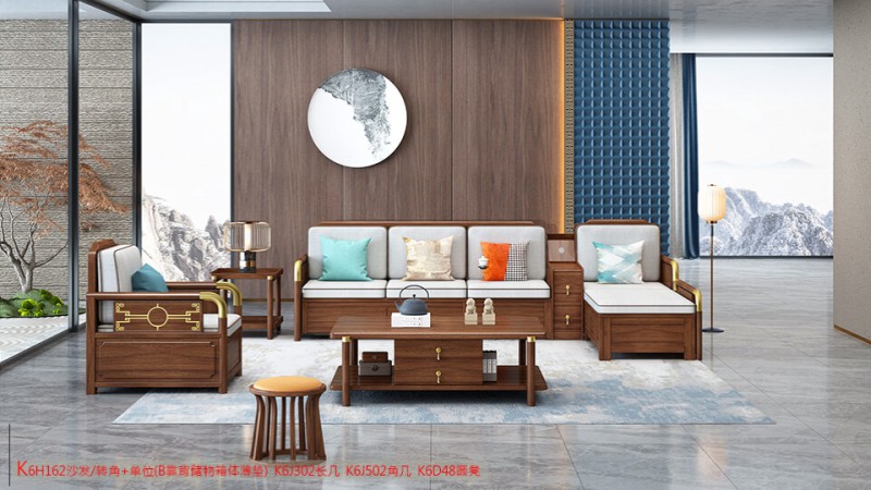 K6H162沙發 轉角+單位（B靠背儲物箱體薄墊）2