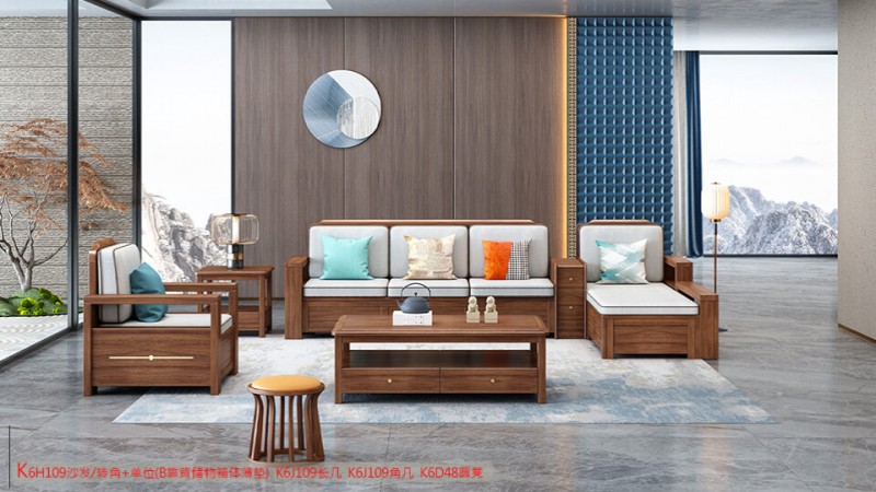 K6H109沙發 轉角+單位（B靠背儲物箱體薄墊）2