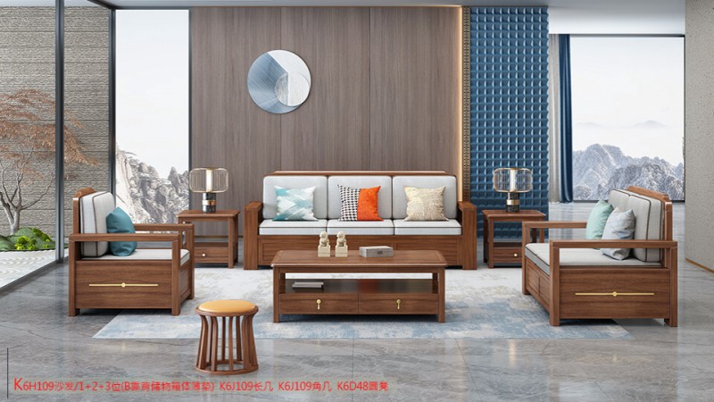 K6H109沙發(fā) 1+2+3位（B靠背儲物箱體薄墊）