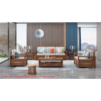 康優(yōu)寶輕奢新中式胡桃木家具：K6H109沙發(fā) 1+2+3位（B靠背儲(chǔ)物箱體薄墊）