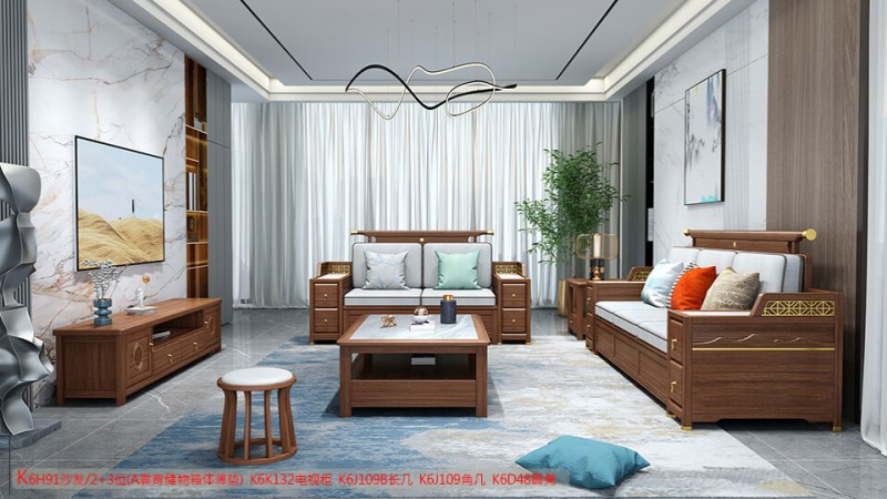 K6H91沙發 2+3位（A靠背儲物箱體薄墊）