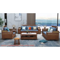 康優(yōu)寶輕奢新中式胡桃木家具：K6H91沙發(fā) 1+2+3位（A靠背儲(chǔ)物箱體前框薄墊）