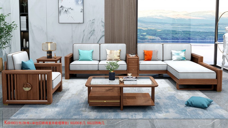 K6H90沙發(fā) 轉(zhuǎn)角+單位（D靠背直條前框厚墊）