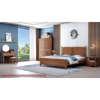 康優寶輕奢新中式胡桃木家具：K6A8130床