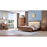 康優寶輕奢新中式胡桃木家具：K6A8123床