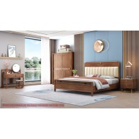 康優寶輕奢新中式胡桃木家具：K6A8122床