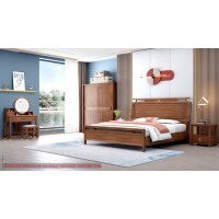 康優寶輕奢新中式胡桃木家具：K6A8119床