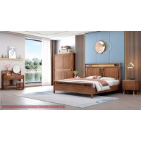 康優(yōu)寶輕奢新中式胡桃木家具：K6A8118床