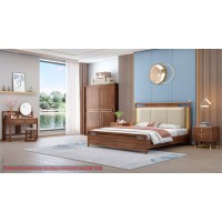 康優寶輕奢新中式胡桃木家具：K6A8110床