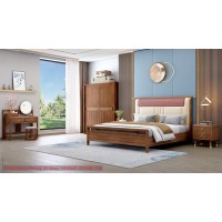 康優寶輕奢新中式胡桃木家具：K6A8109床