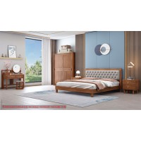 康優寶輕奢新中式胡桃木家具：K6A8031B床