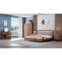 康優寶輕奢新中式胡桃木家具：K6A8031A床