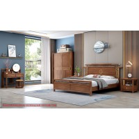 康優寶輕奢新中式胡桃木家具：K6A815床