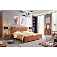 安德穩(wěn)南美胡桃木木蠟油原木家具：床815#