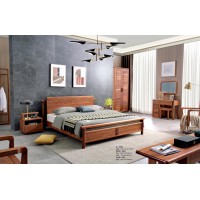 安德穩(wěn)南美胡桃木木蠟油原木家具：床808#