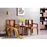 安德穩(wěn)南美胡桃木木蠟油原木家具：休閑椅603#、休閑圓幾A10#
