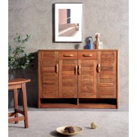 安德穩南美胡桃木木蠟油原木家具：四門鞋柜A2#