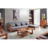 安德穩(wěn)南美胡桃木木蠟油原木家具：轉(zhuǎn)角沙發(fā)L888#