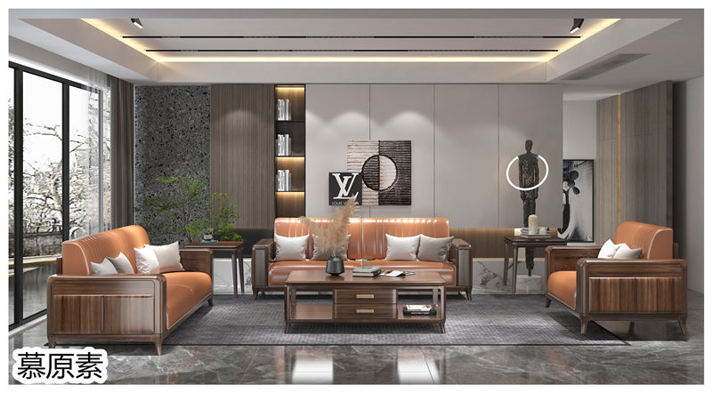 慕原素現代極簡輕奢烏金木家具4