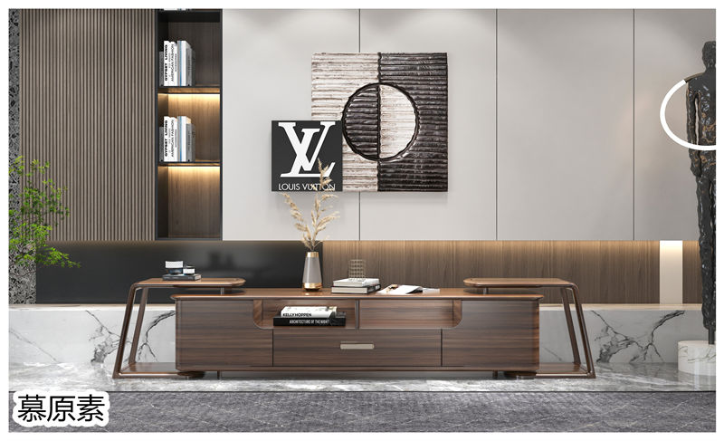 慕原素現代極簡輕奢烏金木家具7