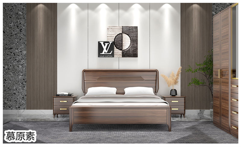 慕原素現代極簡輕奢烏金木家具12