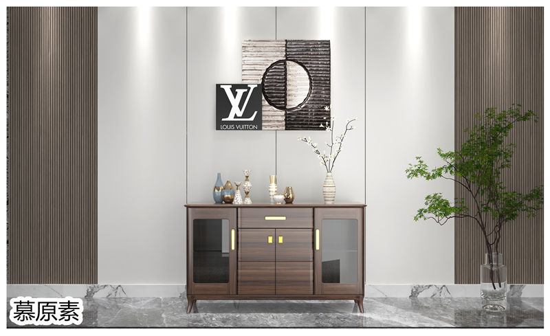 慕原素現代極簡輕奢烏金木家具23