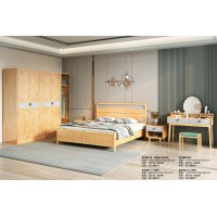 云杉木語現代北歐家具：3115#床、3121#床頭柜、3130#妝臺、3152#二門衣柜、3153#三門衣柜