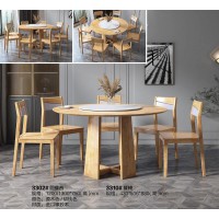 云杉木語(yǔ)現(xiàn)代北歐家具：3302#圓餐臺(tái)、3310#餐椅
