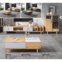 云杉木語現代北歐家具：3201#高柜、3202#拉伸電視柜、3220#巖板茶幾