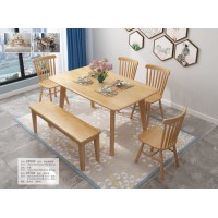 云杉木語云帆北歐系列家具：2206#新斜角餐桌、2313#溫莎椅