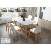 云杉木語云帆北歐系列家具：2208#Y腳餐桌、2318#八角椅