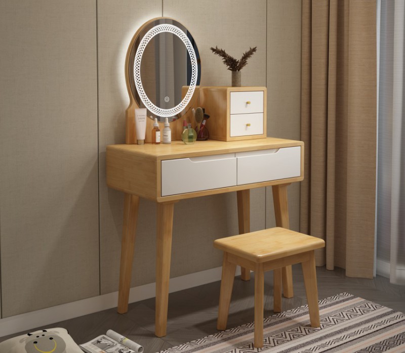 9802#（無燈）雙抽妝臺、9803#（帶燈）雙抽妝臺