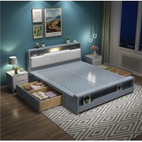 云杉木語云帆北歐系列家具：996#儲物軟靠床