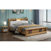 云杉木語云帆北歐系列家具：988#書架帶燈軟靠床