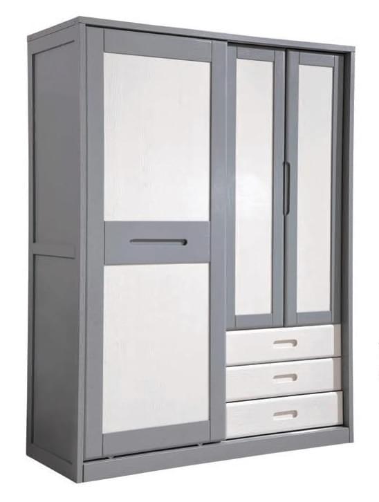 寶馬灰+白3668#三門(mén)衣柜