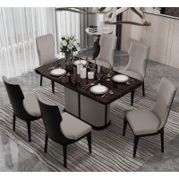 鑫亞軒家私：卓越皇朝意式輕奢極簡方桌162#（黑檀亮光）